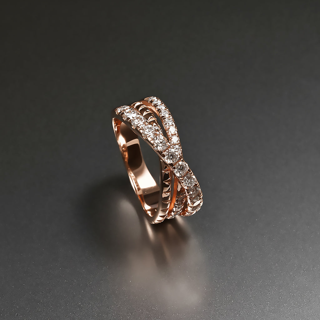 Ti&Dia Galaxy Cross Custom Eternity Ring in Rose Gold Plated Silver