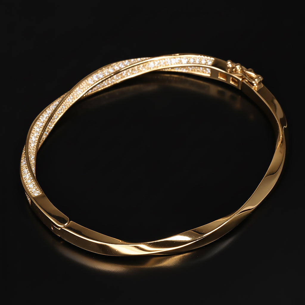 Ti&Dia Mobius Custom Eternity Bangle in Yellow Gold Plated Silver