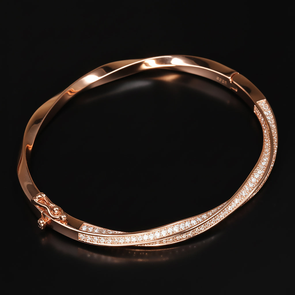 Ti&Dia Mobius Custom Eternity Bangle in Rose Gold Plated Silver