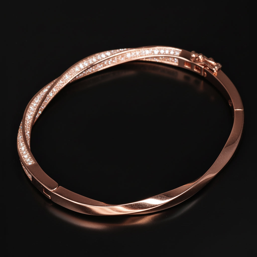 Ti&Dia Mobius Custom Eternity Bangle in Rose Gold Plated Silver