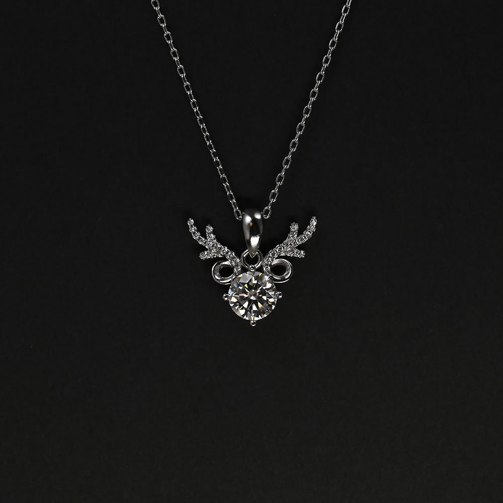 Ti&Dia Reindeer Whisper Custom Pendant in White Gold Plated Silver