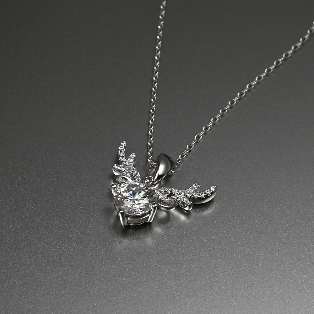 Ti&Dia Reindeer Whisper Custom Pendant in White Gold Plated Silver