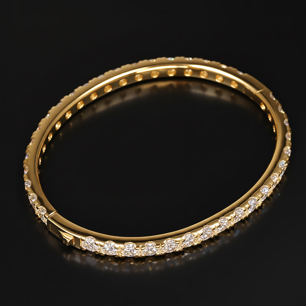 Ti&Dia Infinity Sparkle Custom Eternity Bangle in Yellow Gold Plated Silver