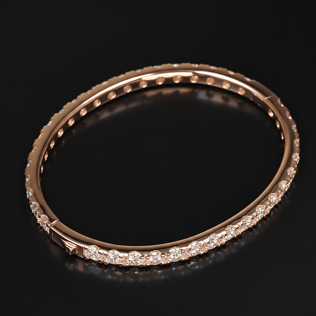 Ti&Dia Infinity Sparkle Custom Eternity Bangle in Rose Gold Plated Silver