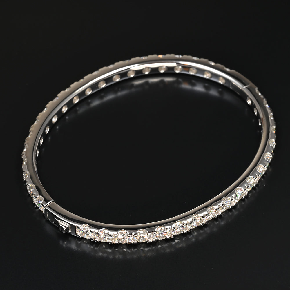 Ti&Dia Infinity Sparkle Custom Eternity Bangle in White Gold Plated Silver