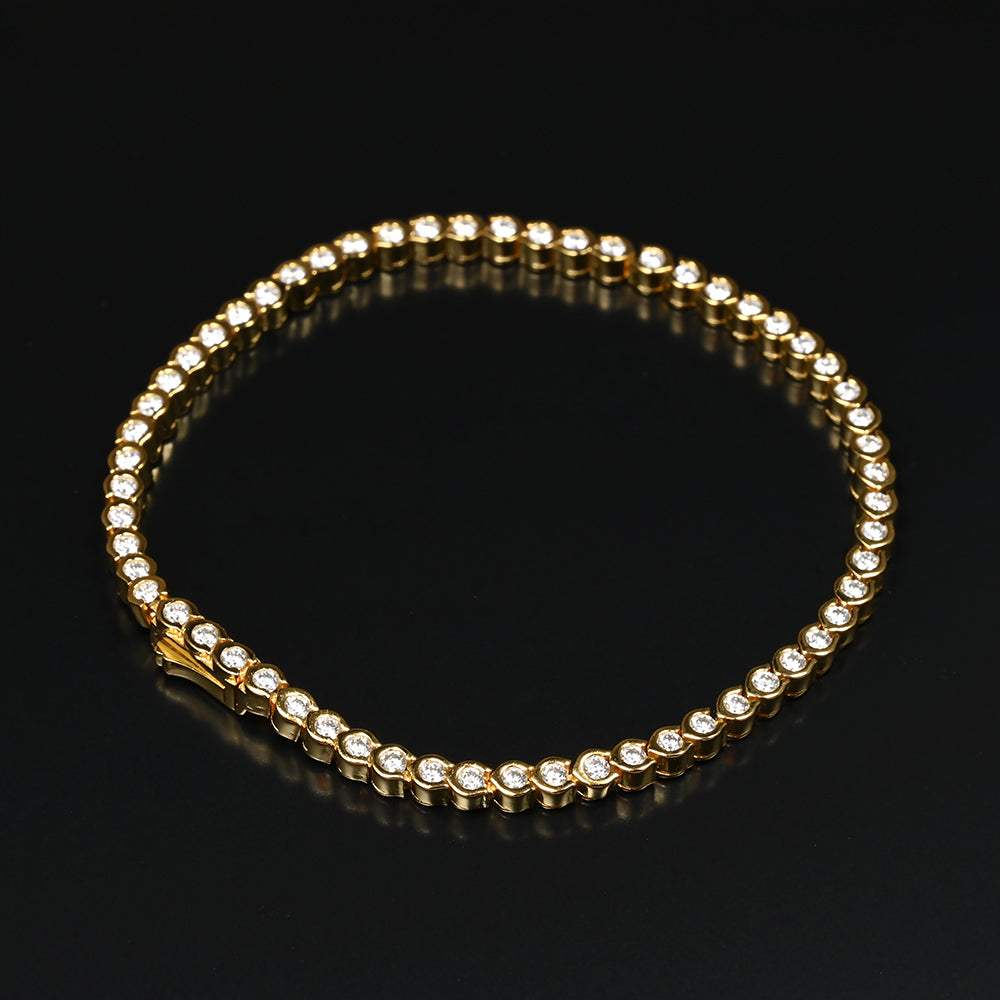Ti&Dia Lucky Horseshoe Custom Tennis Bracelet in Yellow Gold Plated Silver