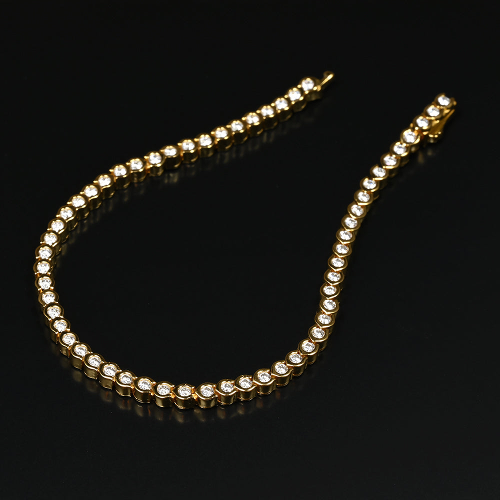 Ti&Dia Lucky Horseshoe Custom Tennis Bracelet in Yellow Gold Plated Silver