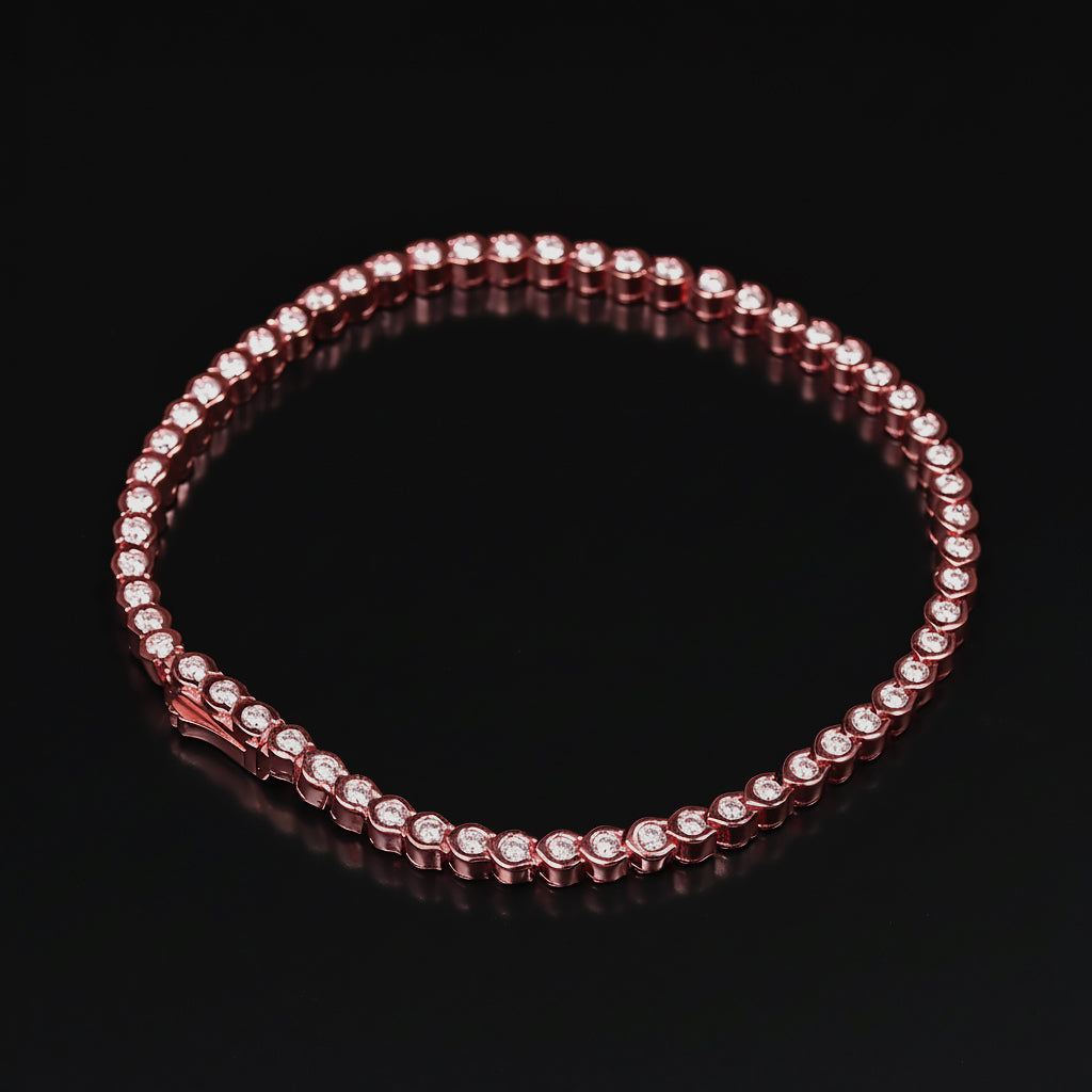 Ti&Dia Lucky Horseshoe Custom Tennis Bracelet in Rose Gold Plated Silver