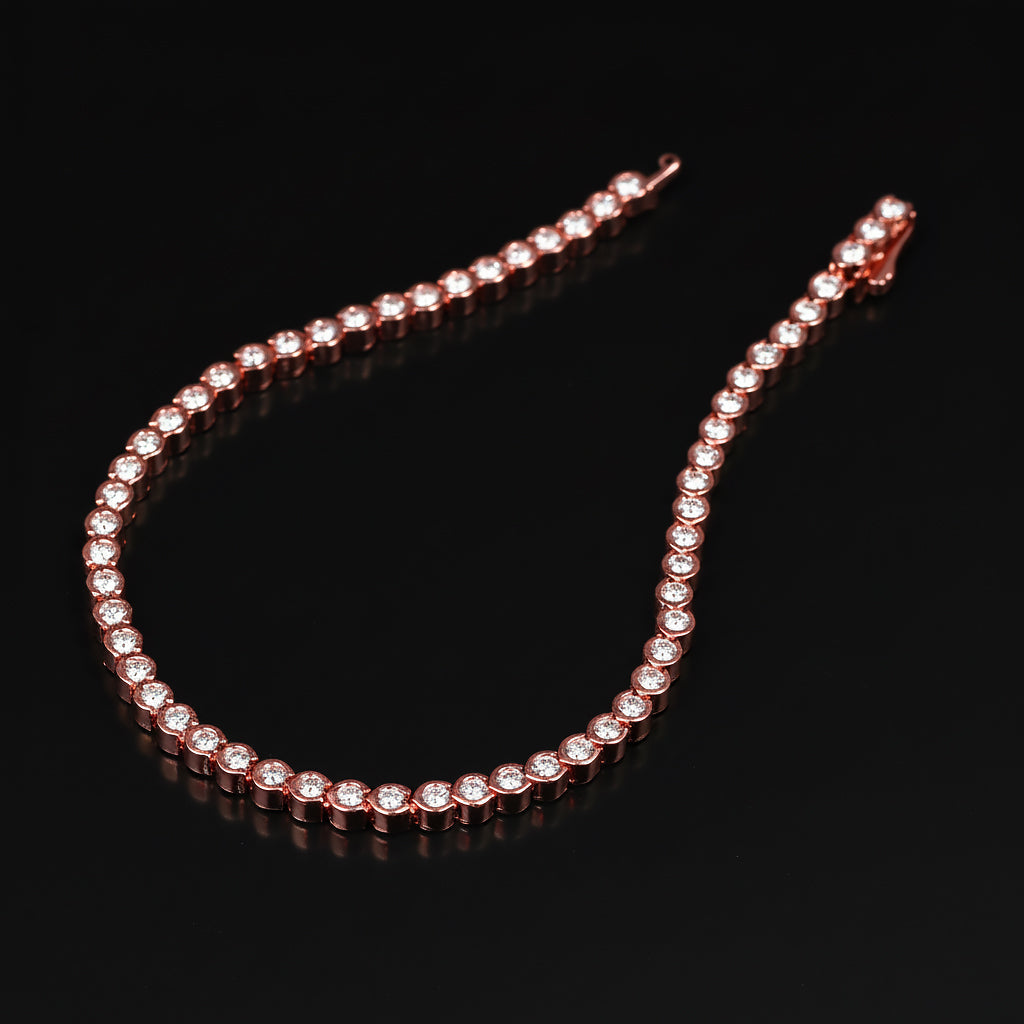 Ti&Dia Lucky Horseshoe Custom Tennis Bracelet in Rose Gold Plated Silver