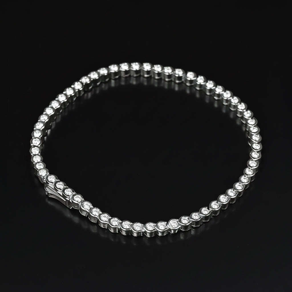 Ti&Dia Lucky Horseshoe Custom Tennis Bracelet in White Gold Plated Silver