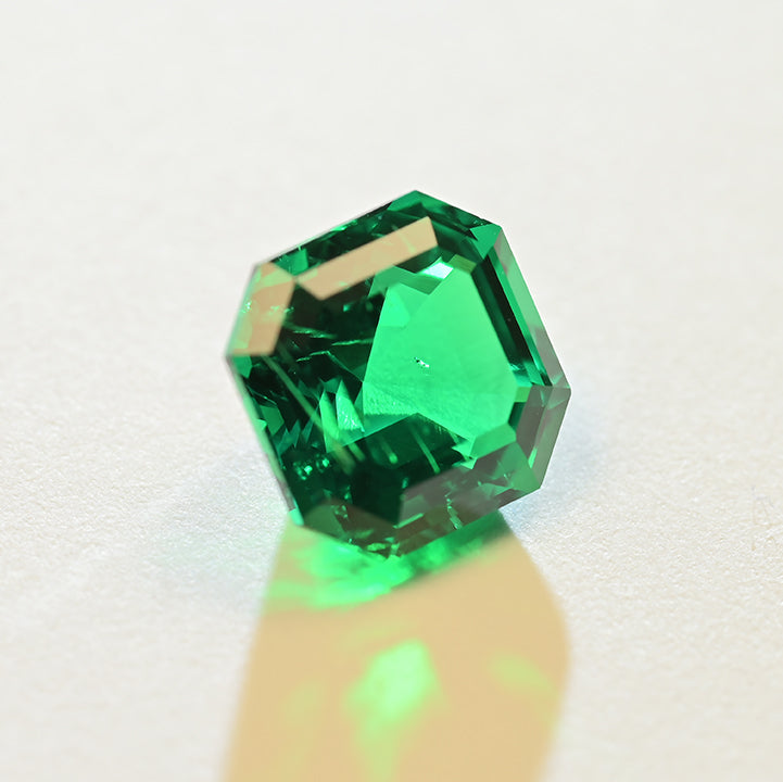 Lab Grown Colombian Color Emerald Asscher Cut