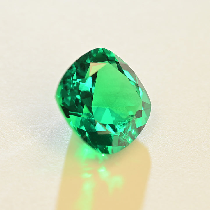 Lab Grown Colombian Color Emerald Cushion Cut