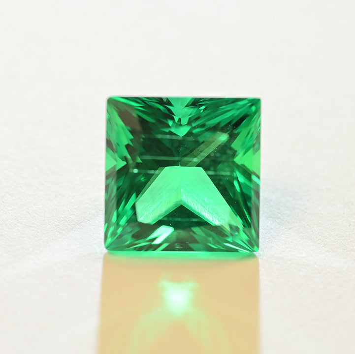 Lab Grown Colombian Color Emerald Princess Cut