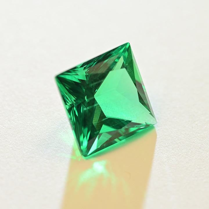 Lab Grown Colombian Color Emerald Princess Cut