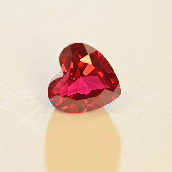 Lab Grown Pigeon's Blood Ruby Heart Cut