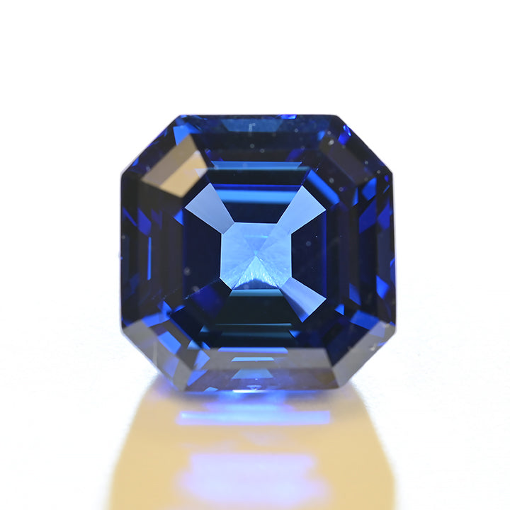 Lab Grown Royal Blue Sapphire Asscher Cut