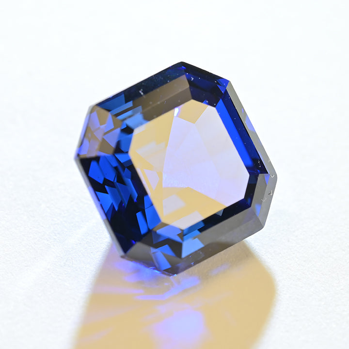 Lab Grown Royal Blue Sapphire Asscher Cut