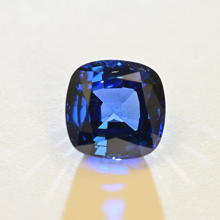 Lab Grown Royal Blue Sapphire Cushion Cut