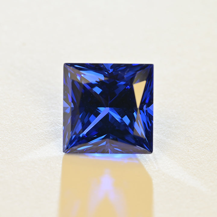 Lab Grown Royal Blue Sapphire Princess Cut