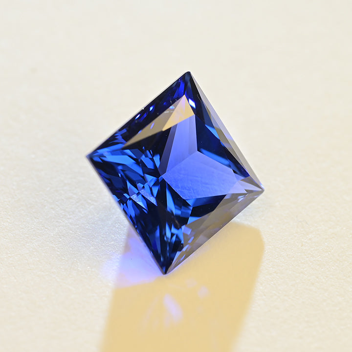 Lab Grown Royal Blue Sapphire Princess Cut