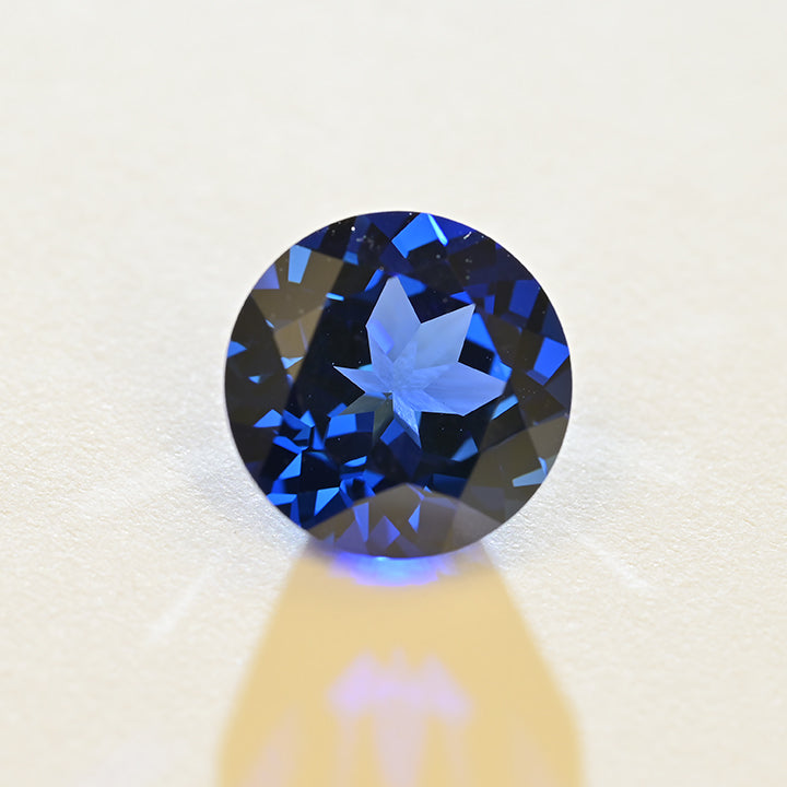 Lab Grown Royal Blue Sapphire Round Brilliant