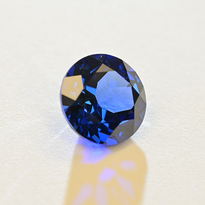 Lab Grown Royal Blue Sapphire Round Brilliant